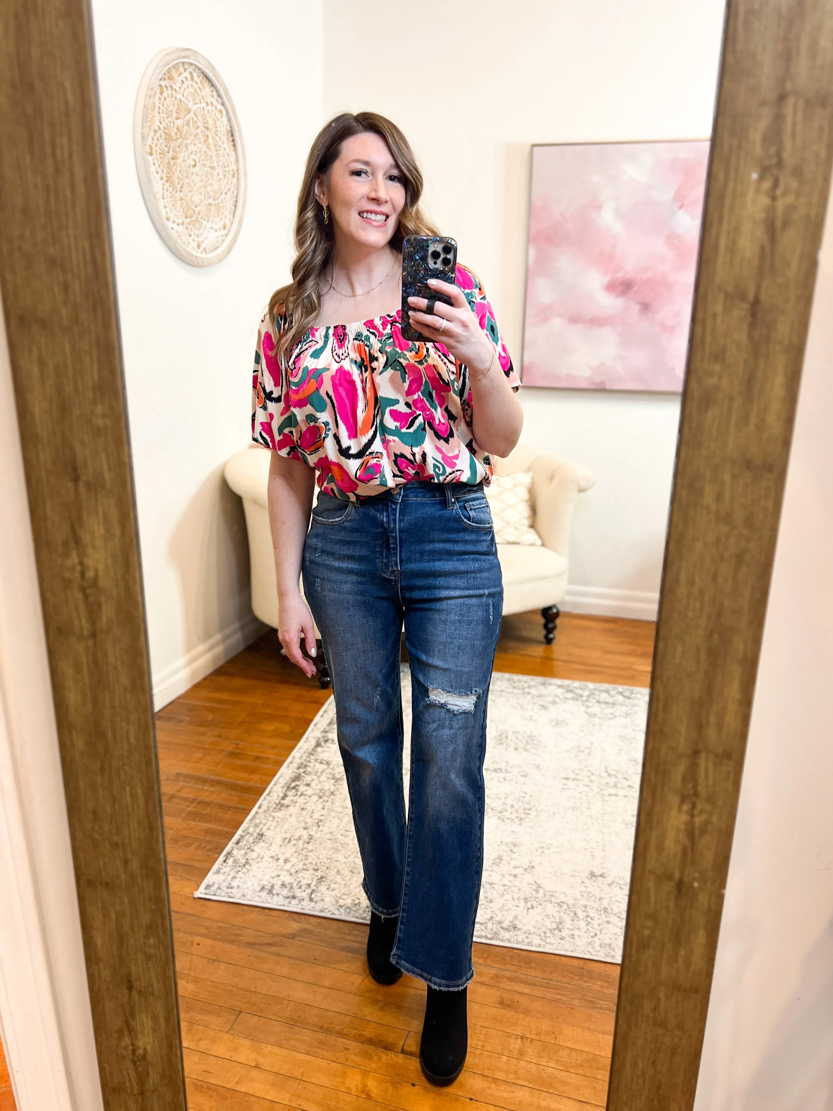 Kelly Abstract Print Blouse