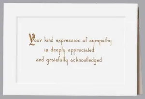 Kind Expression Raised Gold Paneled Acknowledgment- ST206-AK