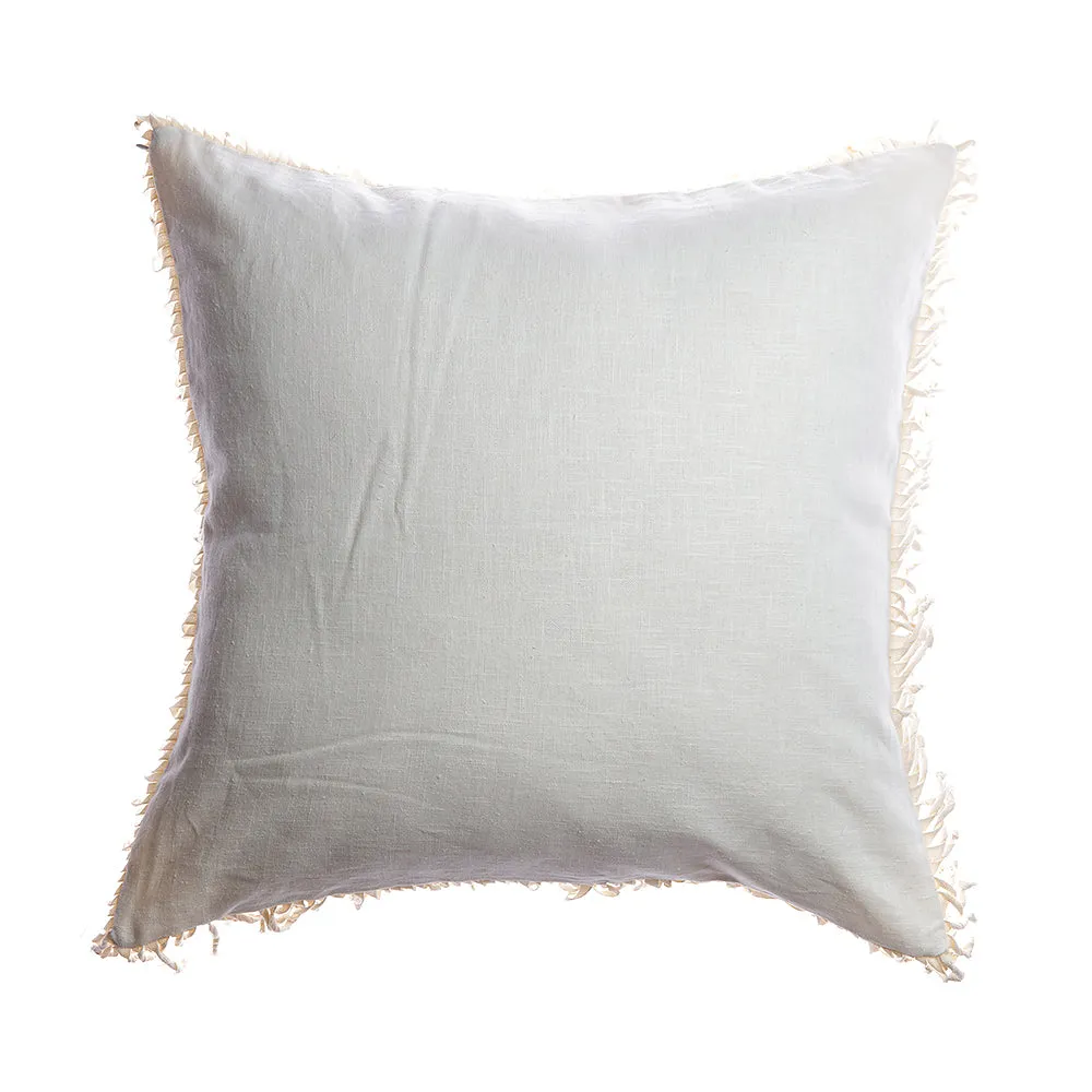 Knotted Fringes Linen Lumbar Pillow