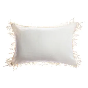 Knotted Fringes Linen Lumbar Pillow