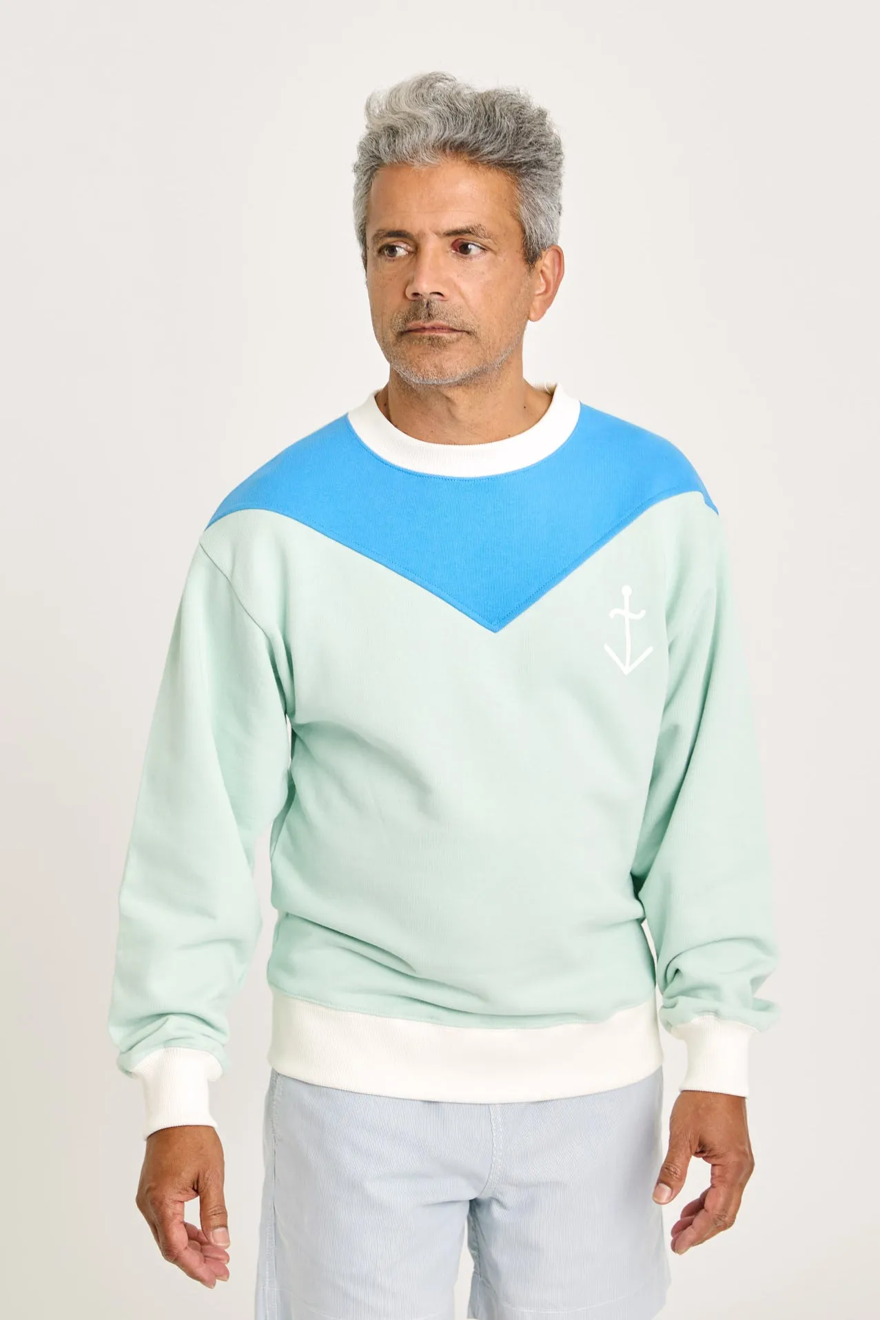 La Paz - Doria Logo Sweat - Azure/Green Spray