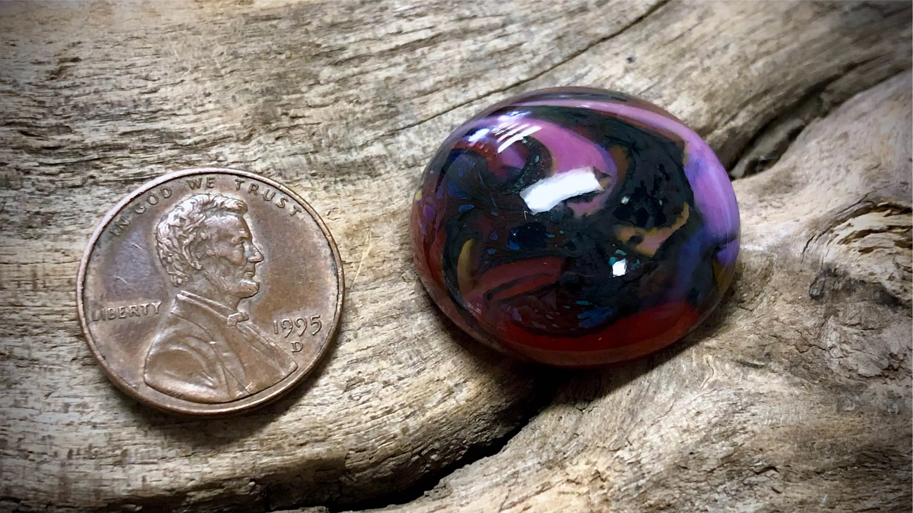 Lampwork Glass Cabochon by Robert Jennik