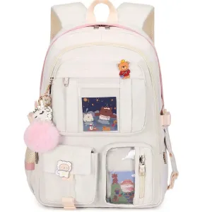Laptop Backpacks 16 Inch College Backpack Large Travel Daypack （Off-White）