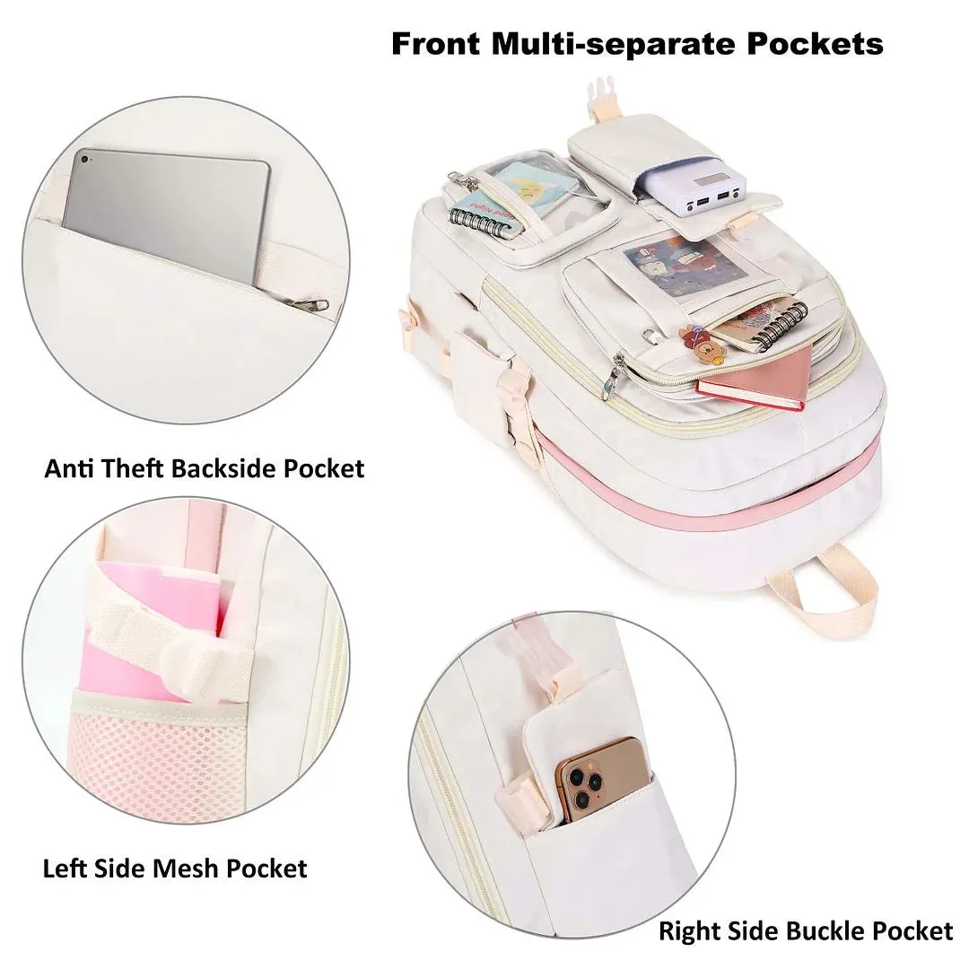 Laptop Backpacks 16 Inch College Backpack Large Travel Daypack （Off-White）