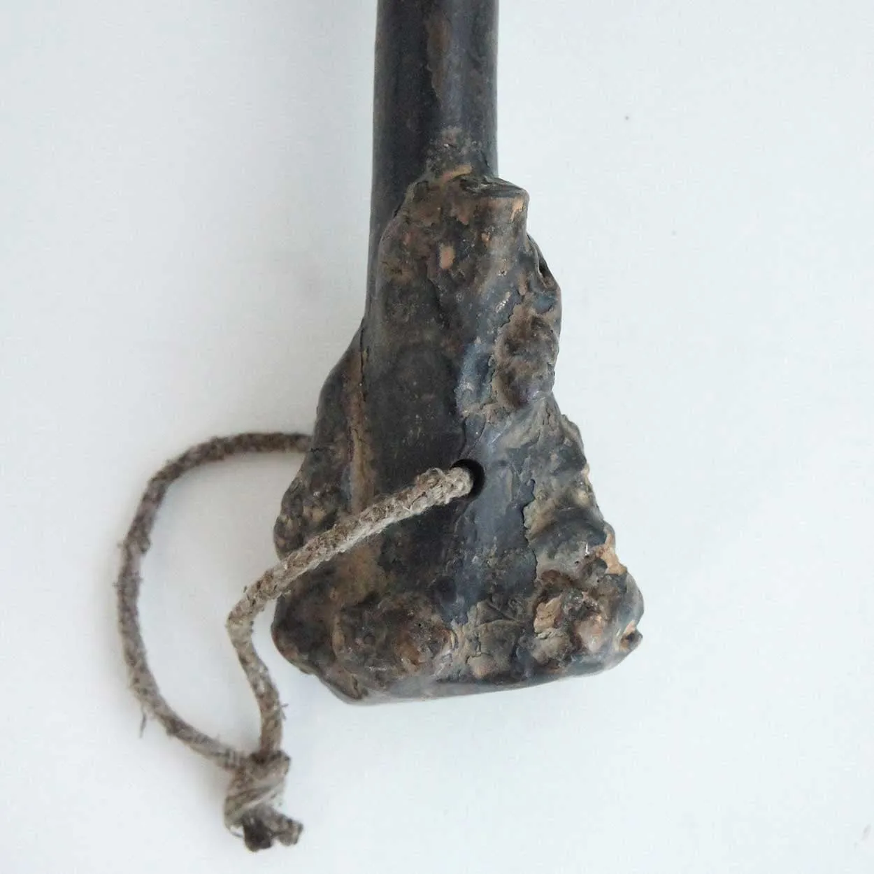 Large Chinese Carved Tree Root Handle Calligraphy Brush