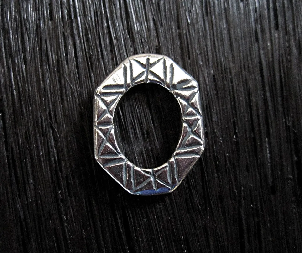 Large Etched Designer Jewelry Link in Sterling Silver (One Link)