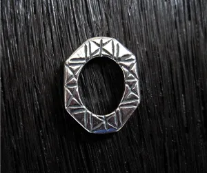 Large Etched Designer Jewelry Link in Sterling Silver (One Link)