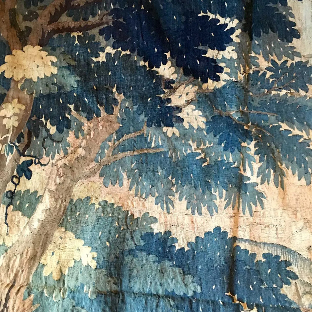 Large French/Belgian Baroque Verdure Tapestry Wall Hanging, Achilles Seducing Deidamia