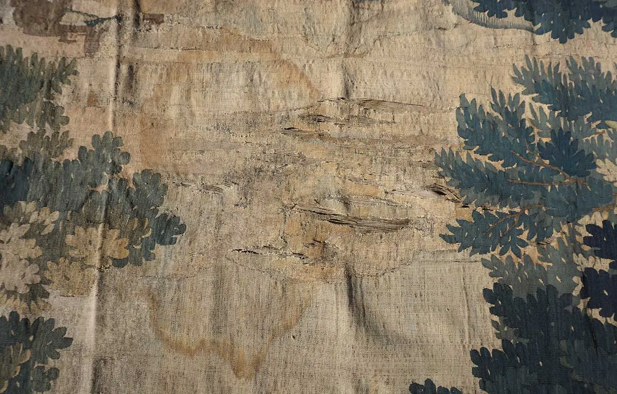 Large French/Belgian Baroque Verdure Tapestry Wall Hanging, Achilles Seducing Deidamia