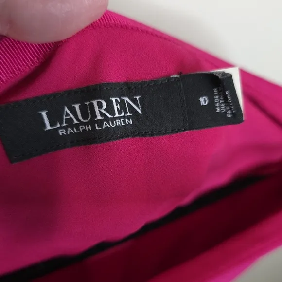 Lauren Ralph Lauren Floral Georgette Knee Length Skirt Fit &amp; Flare Pink Women 10