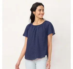 Lc Lauren Conrad Women's Flowy Shirred Top WL2UW001RS2