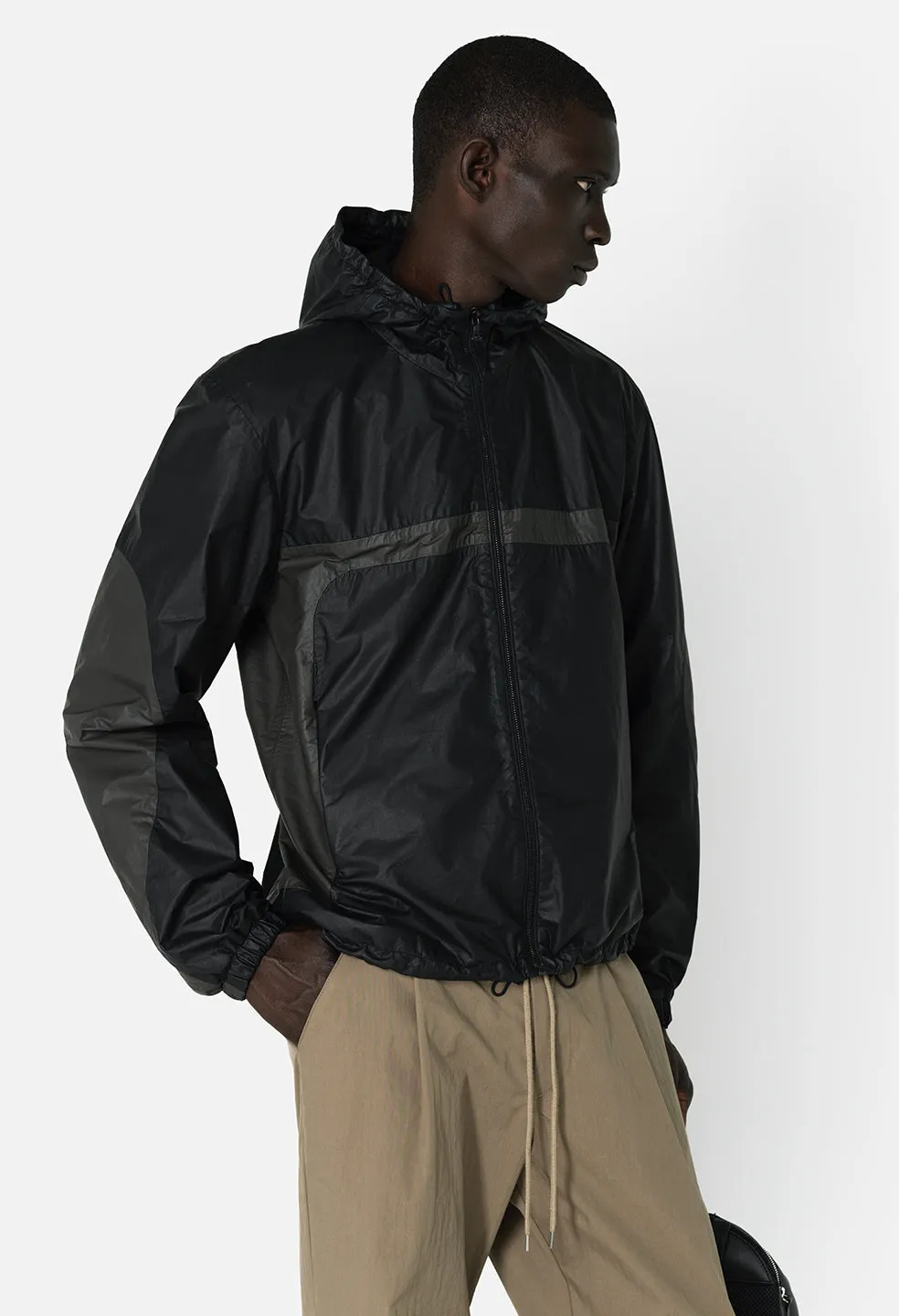 Leather Adapt Anorak / Paneled Charcoal