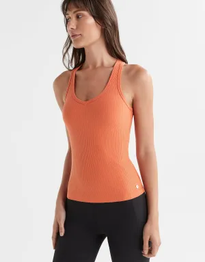 LEERA Ribbed Tank  - Terracotta