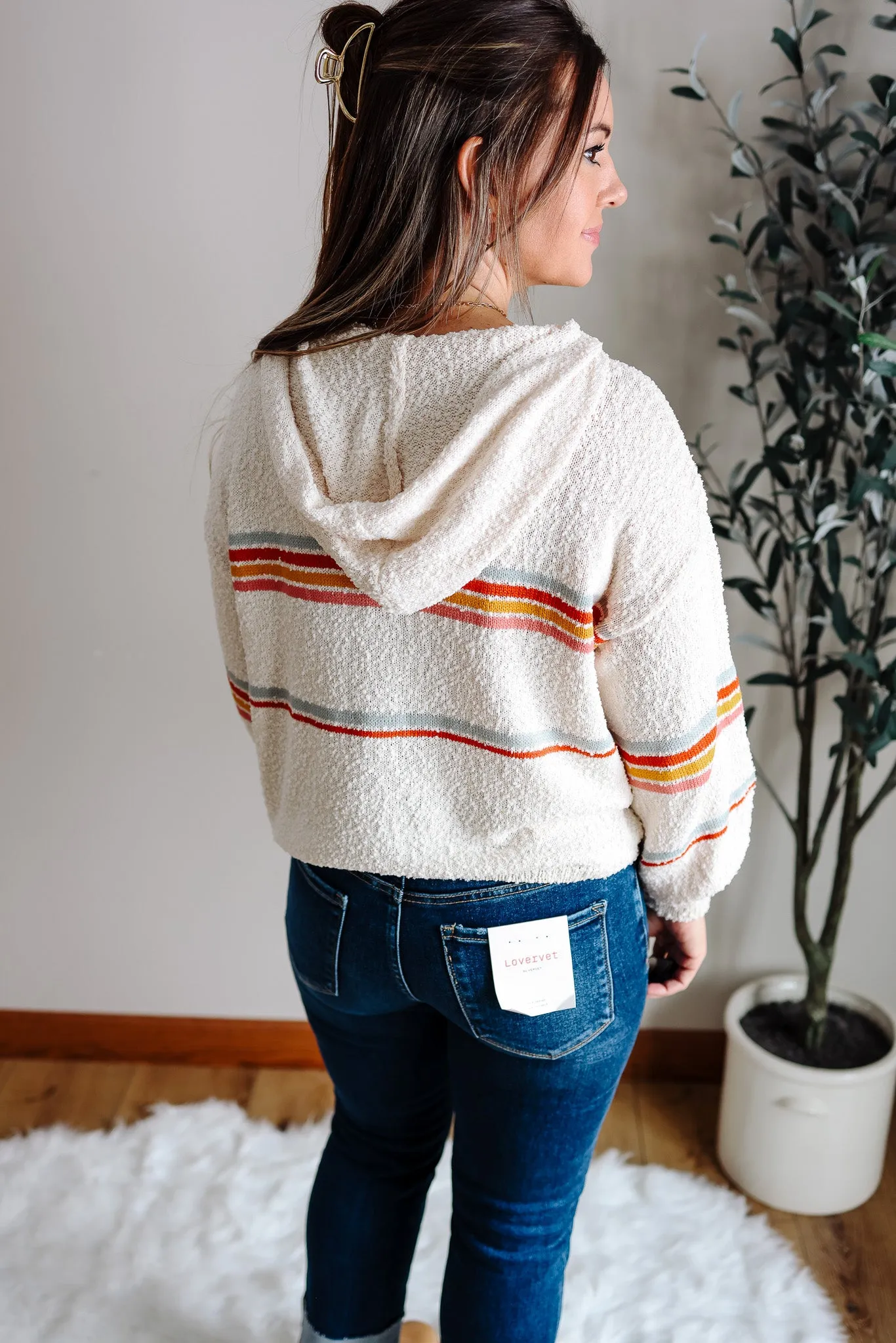 Leland Striped Hoodie - Cream Multi