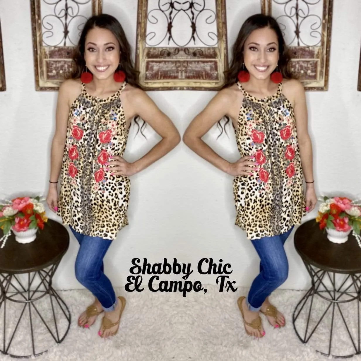 Leopard Embroidery Top
