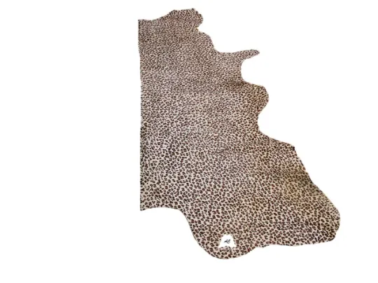 Leopard Print on Beige Cowhide PRE CUT Pieces | 12"x12", 12"x18", 12"x24" Precuts Sheets