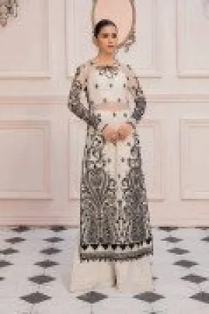 LF-PN-118-B-Whith | MariaB M.Luxe Fabrics | Unstitched Embroidered Fabric