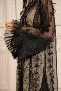 LF-PN-123-B-Black | MariaB M.Luxe Fabrics | Unstitched Embroidered Fabric