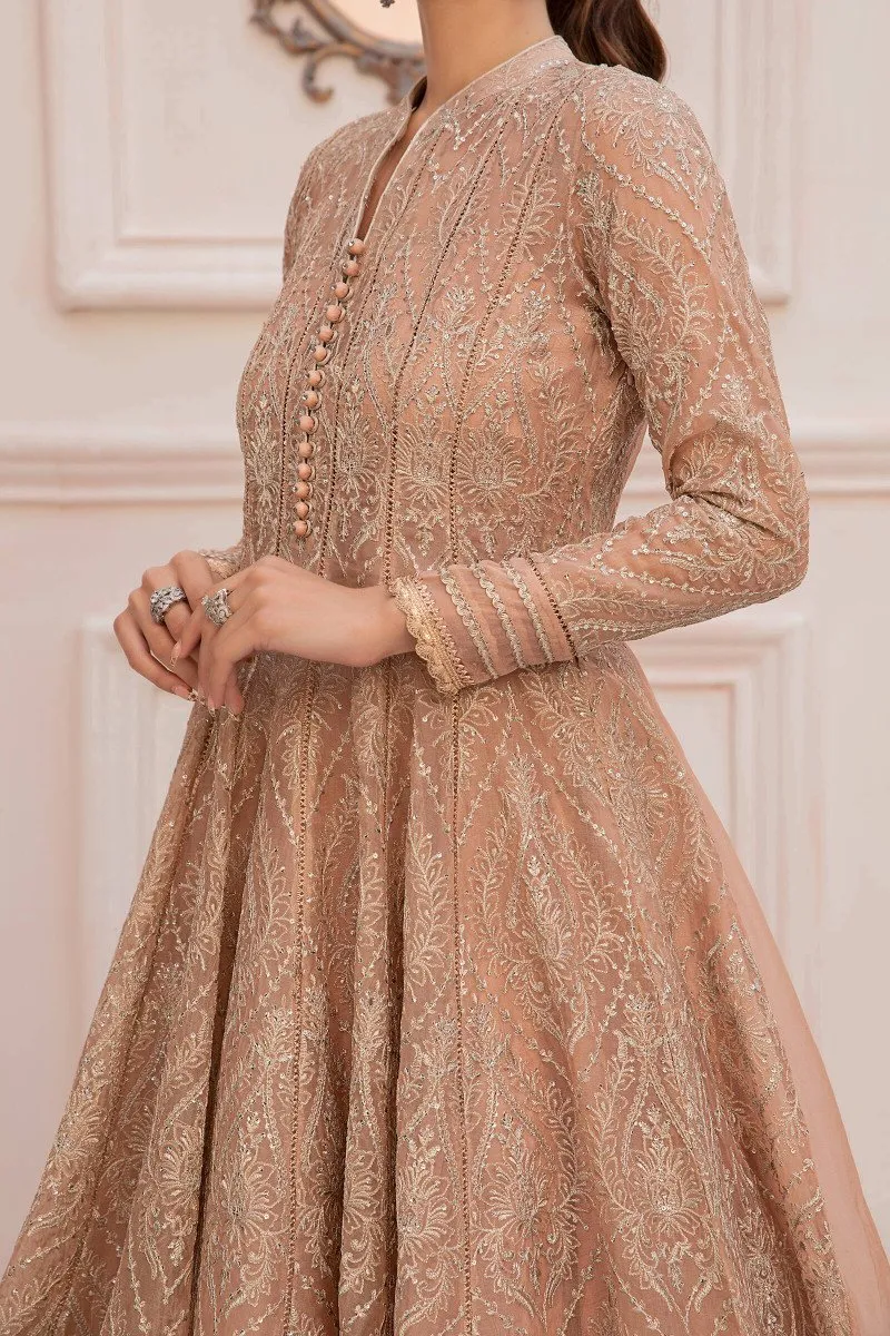 LF-PO-101-A-Peach | MariaB M.Luxe Fabrics | Unstitched Embroidered Fabric