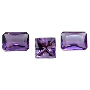 Loose Amethyst Lot, 3 Unset Gemstone, 16.90 Carat Total, Square and Rectangle