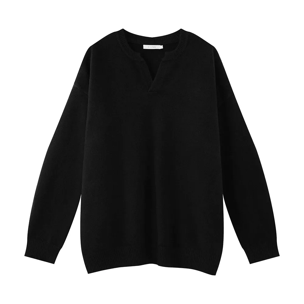 Loose V-Neck Knit Pullover