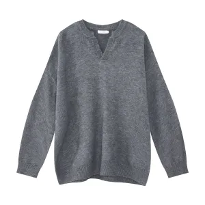 Loose V-Neck Knit Pullover
