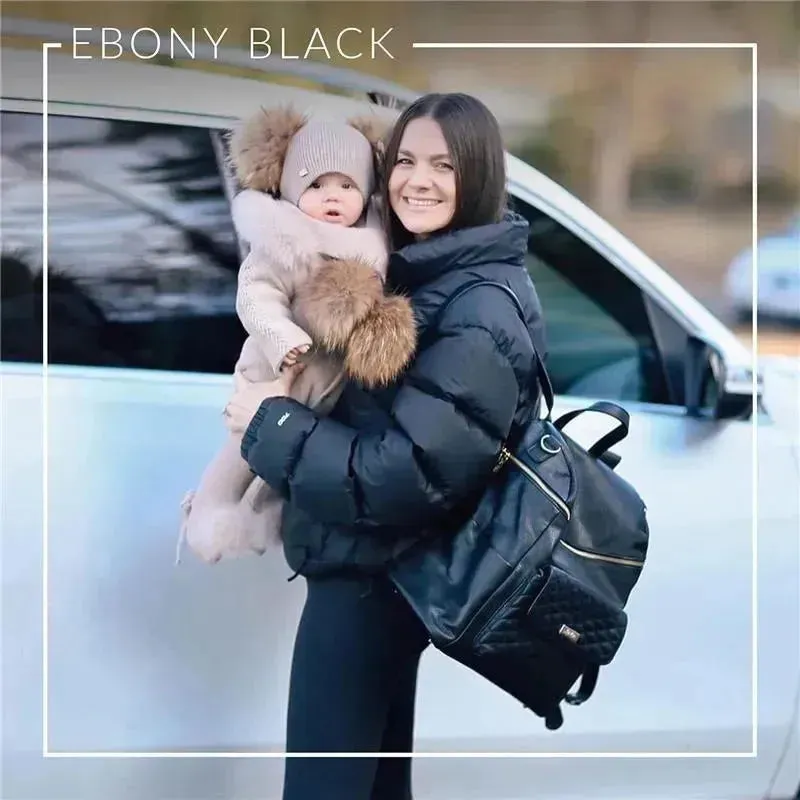 Luli Bebe - Mochila Monaco Fraldas, Ébano-Preto 