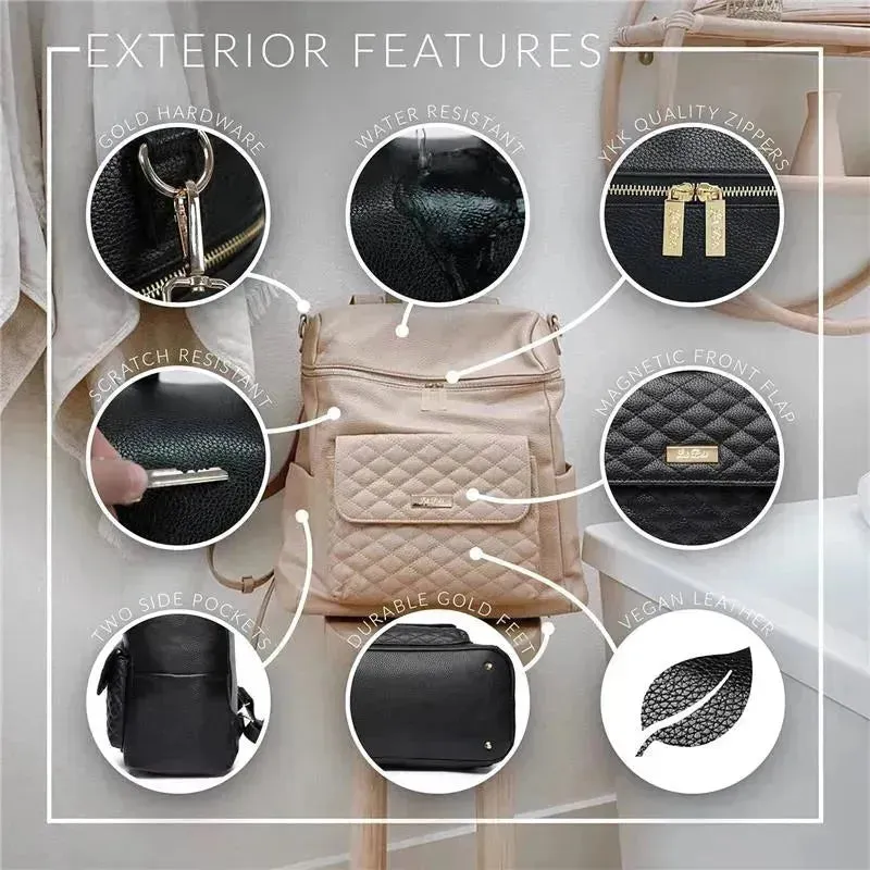 Luli Bebe - Mochila Monaco Fraldas, Ébano-Preto 