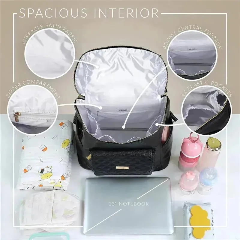 Luli Bebe - Mochila Monaco Fraldas, Ébano-Preto 
