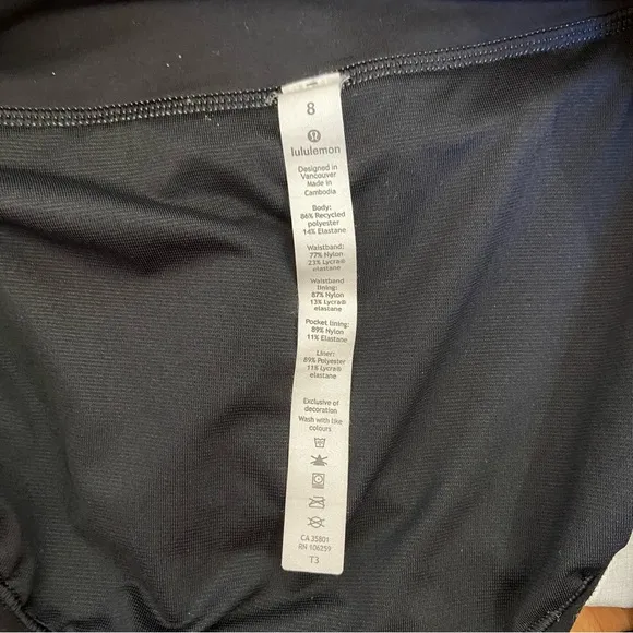 Lululemon Athletica Women’s Logo Lined Shorts Size 8