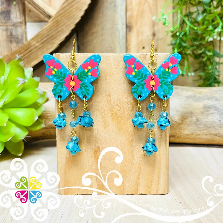 Mariposa Wood Earrings - Palm Earrings