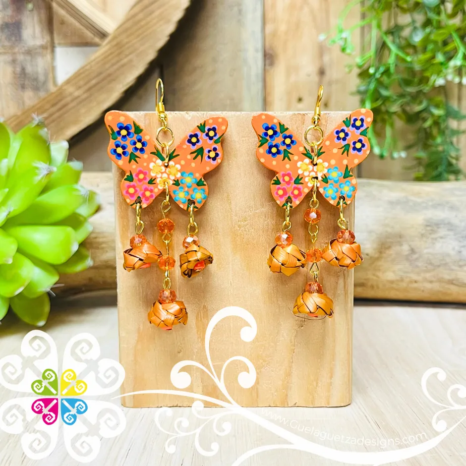 Mariposa Wood Earrings - Palm Earrings
