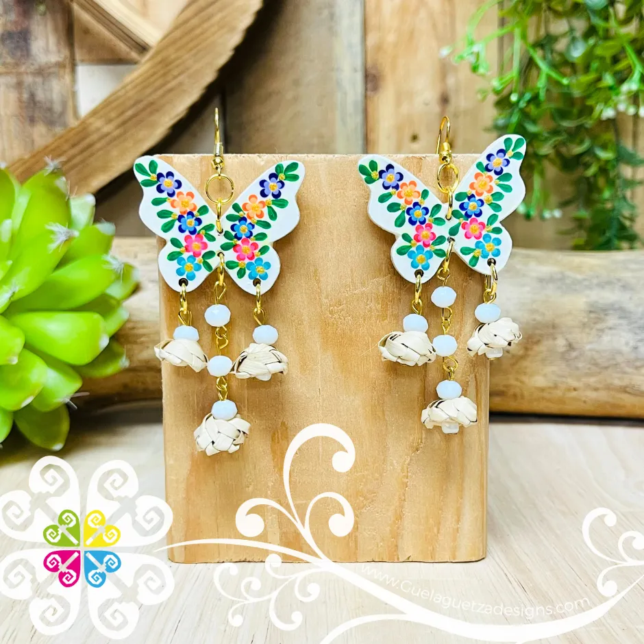 Mariposa Wood Earrings - Palm Earrings