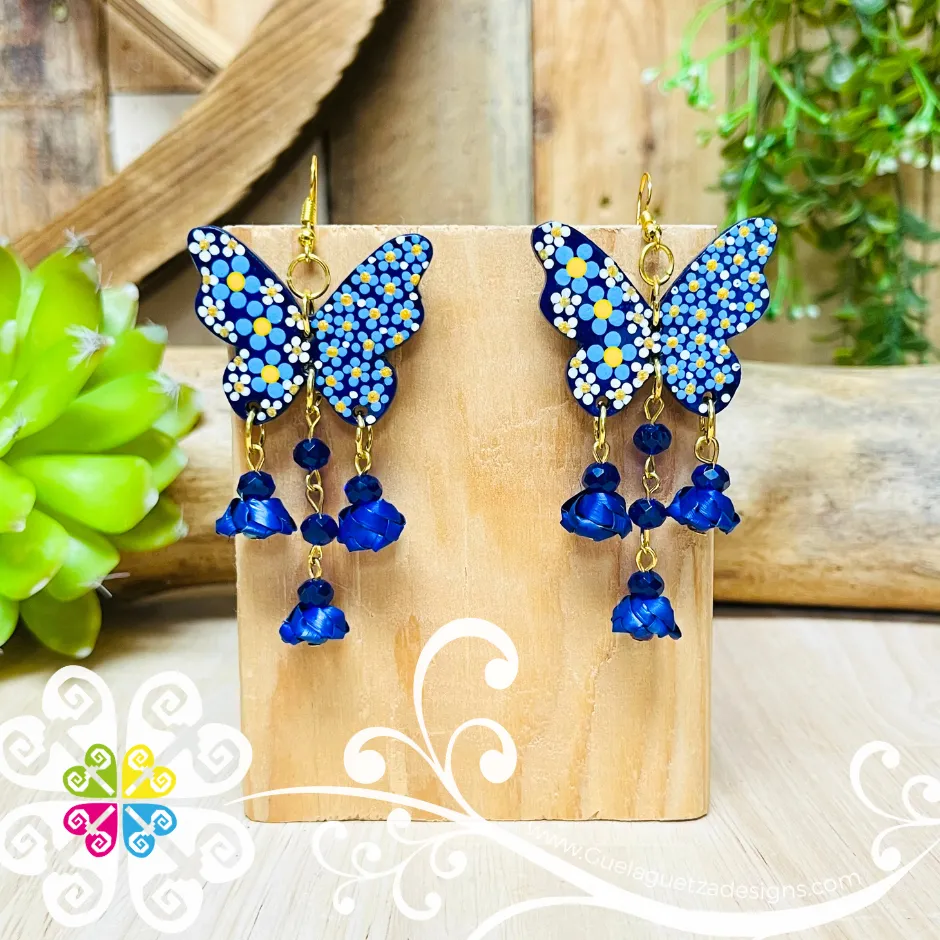 Mariposa Wood Earrings - Palm Earrings