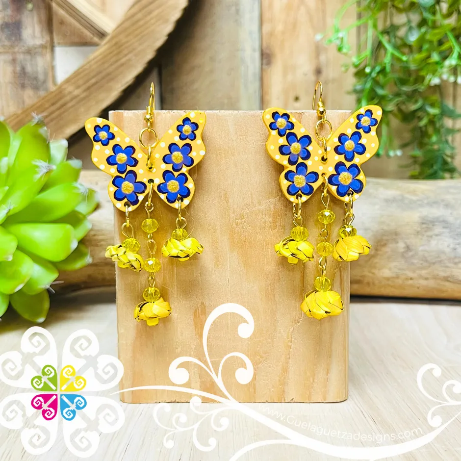 Mariposa Wood Earrings - Palm Earrings