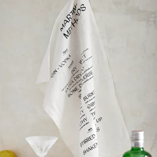 Martini Methods Pure Linen Tea Towel
