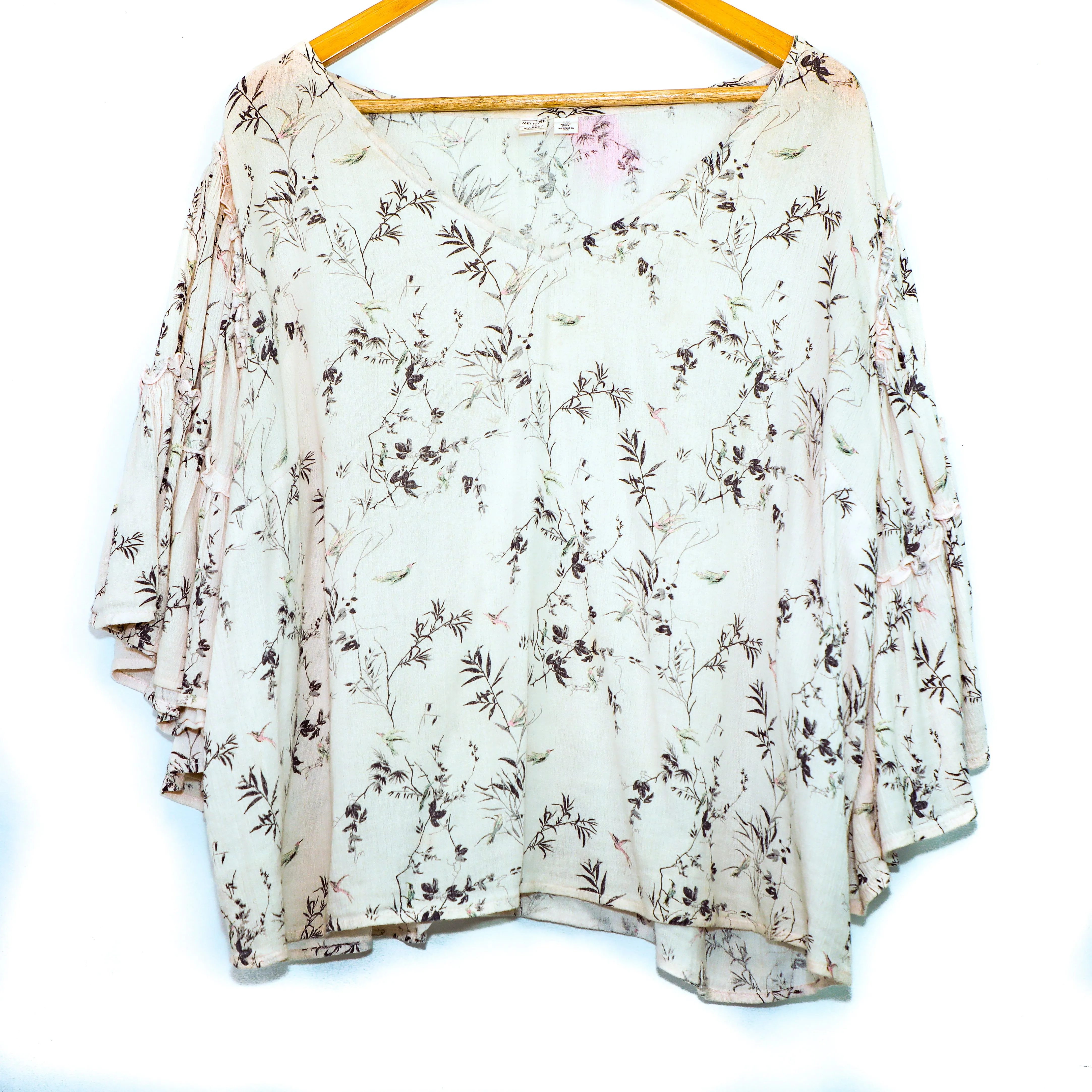 Melrose&Market Muted Pink Bell Sleeve Blouse