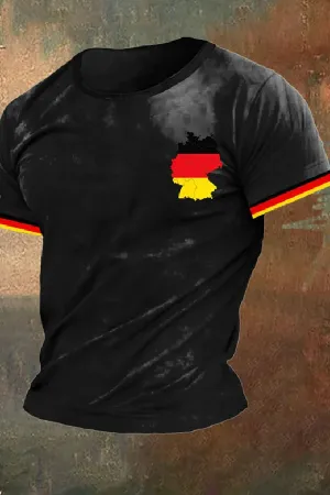 Men's 2024 German Print Casual T-Shirt