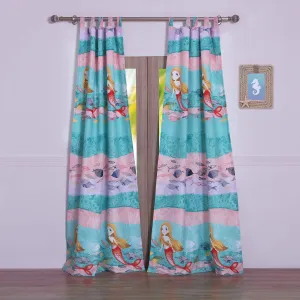 Mermaid Curtain Panel Pair Multi Color Novelty Kids and Teen