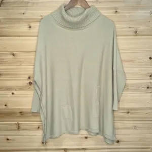 Mer Sea Sweater Womens One Size Tan Flowy Nautical Casual Cowl Neck