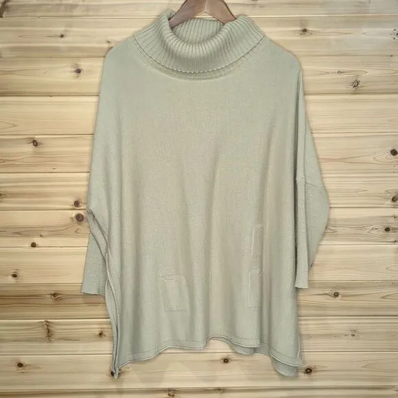 Mer Sea Sweater Womens One Size Tan Flowy Nautical Casual Cowl Neck