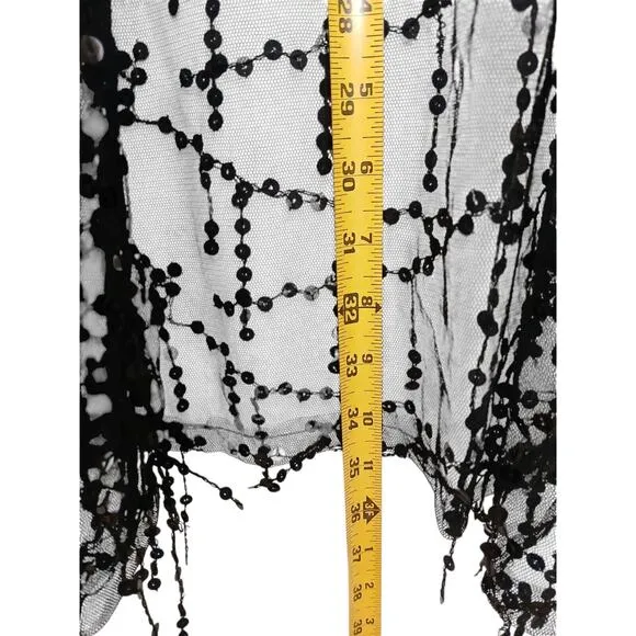MICHELLE Sequins DUSTER Coverup One Size Fits Most BLACK Sparkle Shimmer Jacket