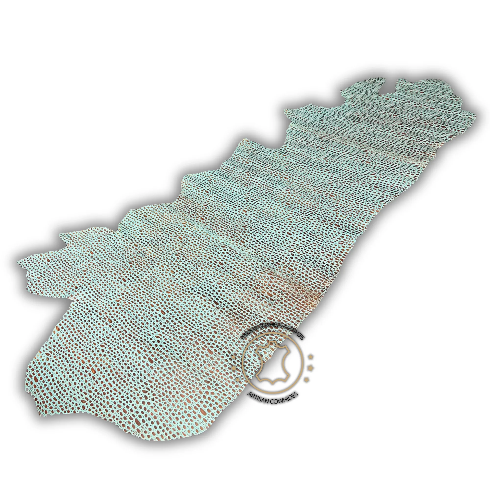 MINI TORTOISE Turquoise Embossed Leather  3- 3.5oz  Perfect for Handbags and Crafts!