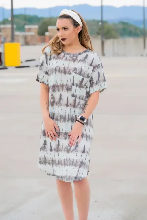 Mint/Charcoal Tie dye dress