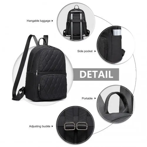 Miss Lulu Casual Lightweight Ladies Backpack - Black
