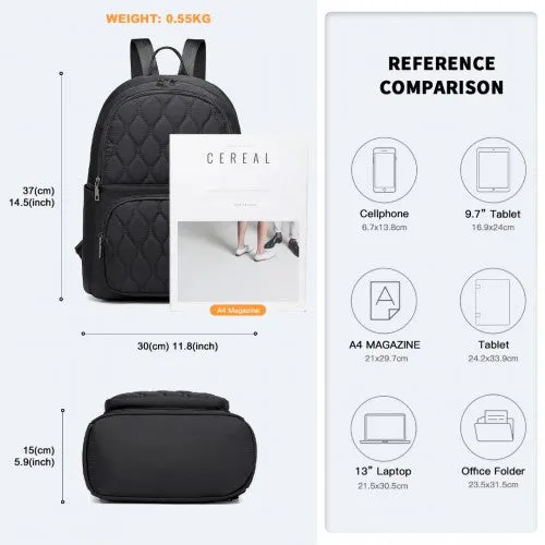 Miss Lulu Casual Lightweight Ladies Backpack - Black
