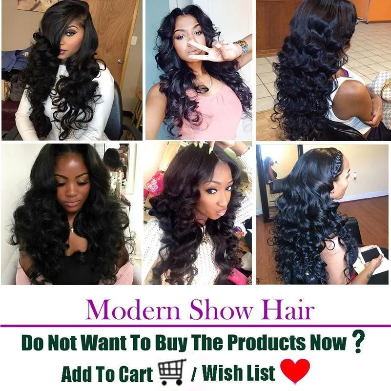 Modern Show Brazilian Loose Wave Virgin Human Hair 4 Bundles With 4x4 Lace Closure
