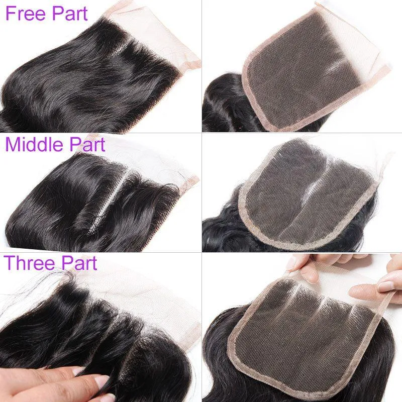 Modern Show Brazilian Loose Wave Virgin Human Hair 4 Bundles With 4x4 Lace Closure