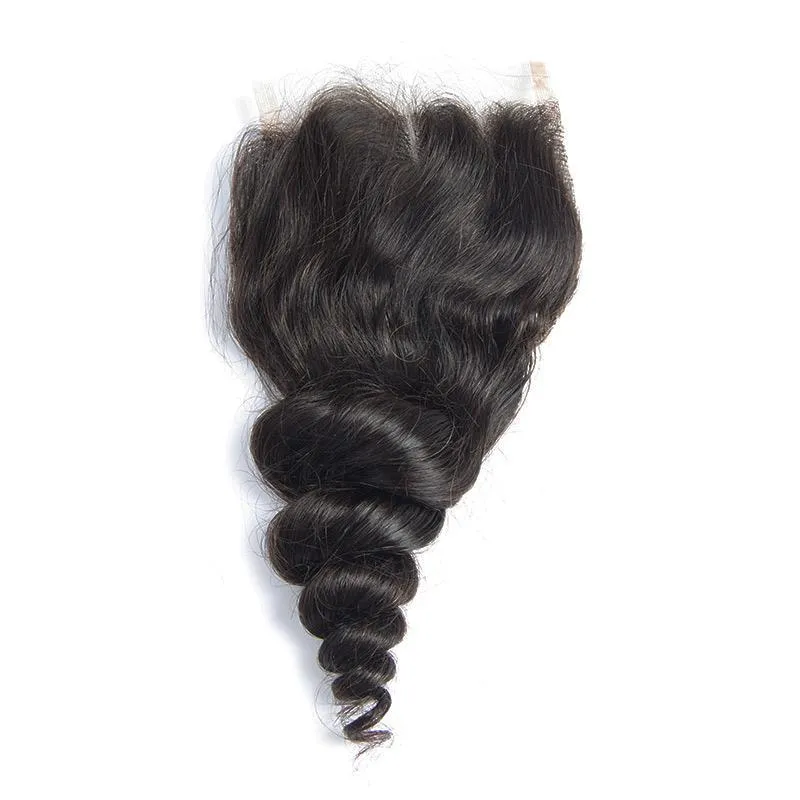 Modern Show Hair Loose Wave Swiss Lace Closure With Baby Hair Malaysian Remy Human Hair