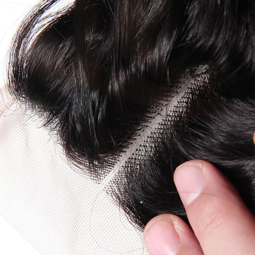 Modern Show Hair Loose Wave Swiss Lace Closure With Baby Hair Malaysian Remy Human Hair